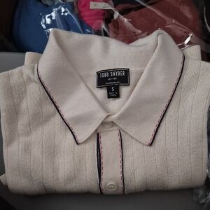 Todd Snyder Beige Shirt with Black and Red Accents